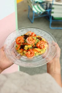 OPEN OMELETTE WITH PRAWNS