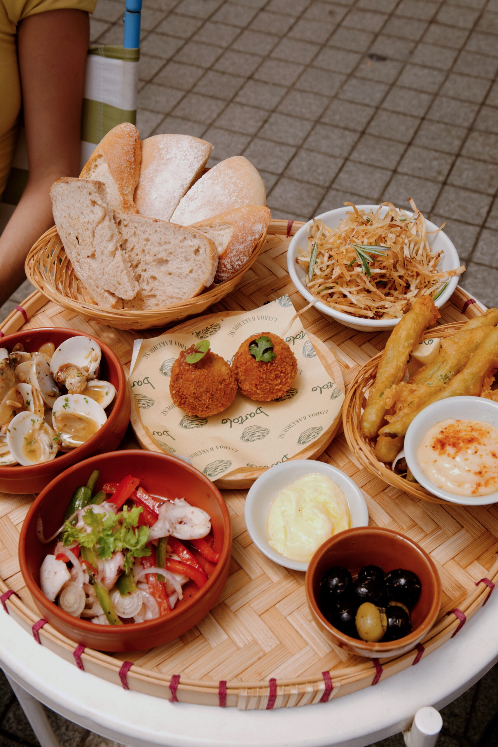 Bartolo pushcart-style catering — petiscos and Portuguese bites served on the terrace