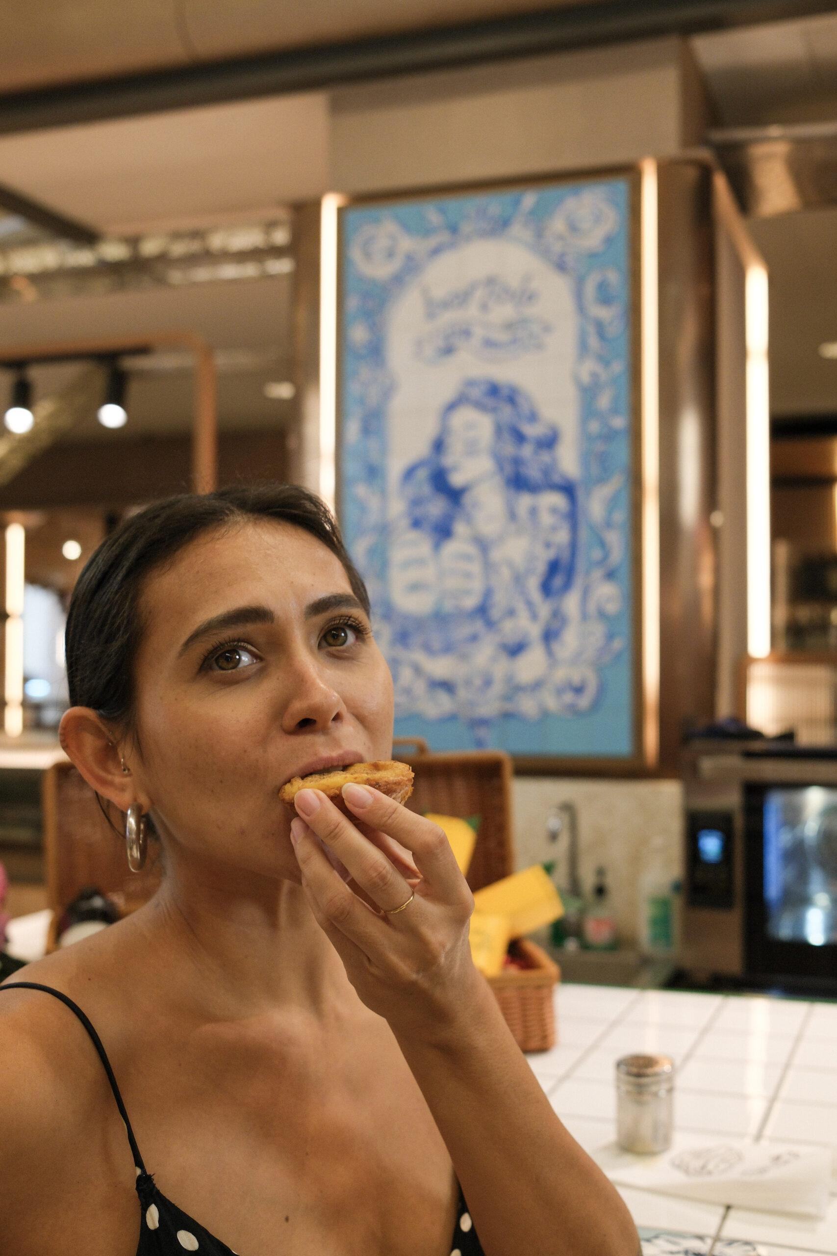 Bartolo Bakehouse signature azulejo mural — Portuguese tile artwork at Central Market