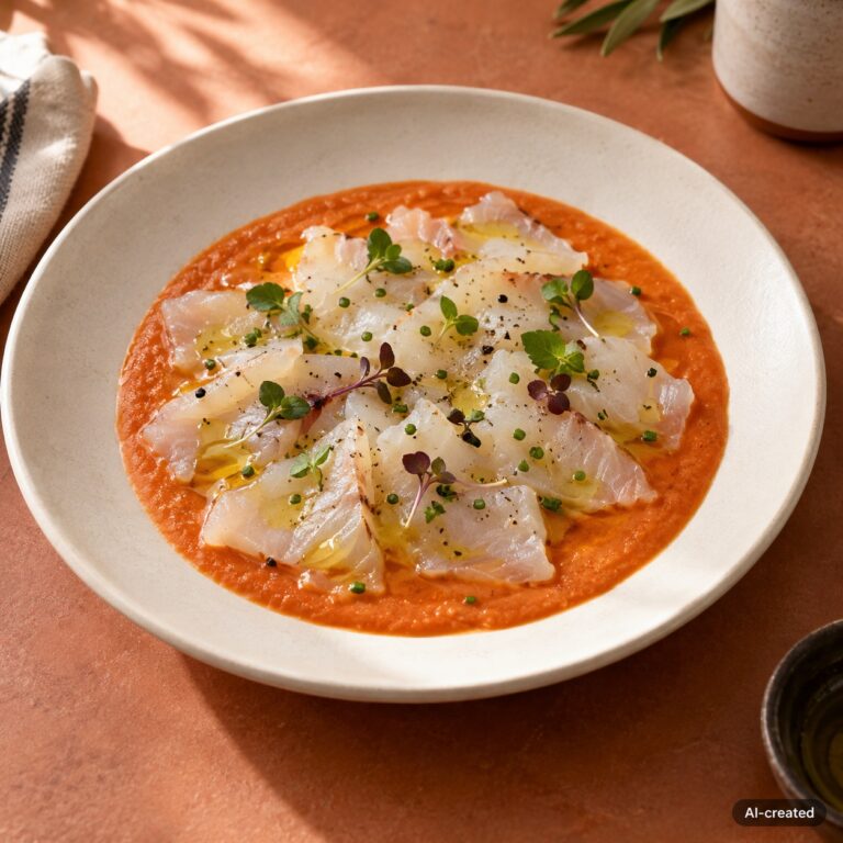 CODFISH CARPACCIO SALMOREJO
