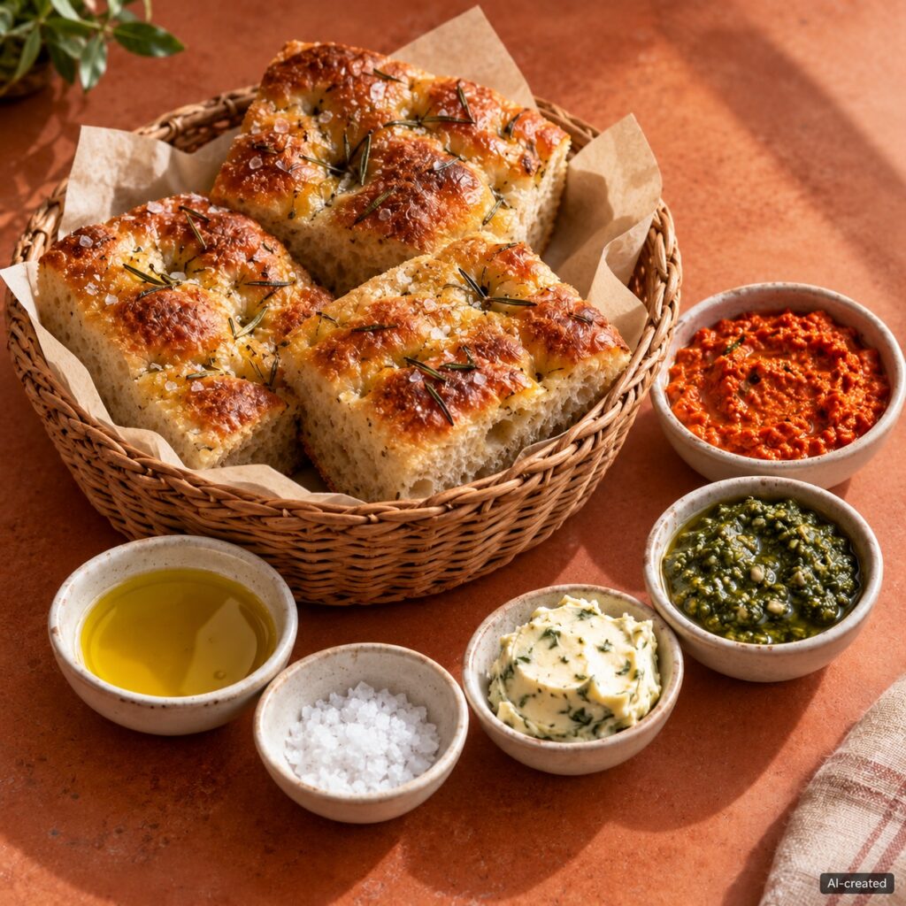 FOCACCIA WITH DIPS