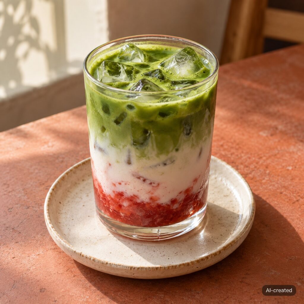 Strawberry Matcha Latte